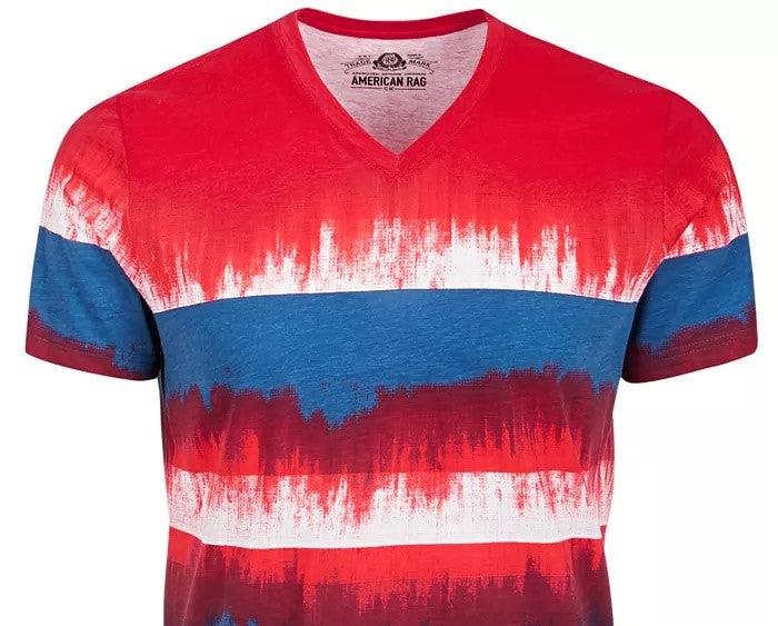 Camiseta masculina American Rag Colorblocked Dip Dyed Azul Tamanho X-G