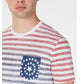 Camiseta masculina American Rag com bolso listrado em tons, vermelha, tamanho pequeno