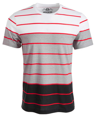 Camiseta listrada masculina American Rag cinza tamanho médio