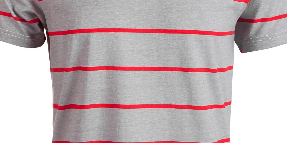 Camiseta listrada masculina American Rag cinza tamanho médio