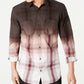 Camisa xadrez masculina tingida por imersão, tamanho extra pequeno, tamanho regular, marrom escuro, da INC International Concepts