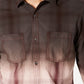 Camisa xadrez masculina tingida por imersão, tamanho extra pequeno, tamanho regular, marrom escuro, da INC International Concepts