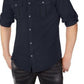 Camisa masculina com estampa de grade e detalhes em azul escuro, tamanho extra pequeno, da INC International Concepts