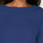 Blusa feminina Karen Scott de algodão com acabamento em renda, azul-marinho, tamanho pequeno