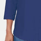 Blusa feminina Karen Scott de algodão com acabamento em renda, azul-marinho, tamanho pequeno