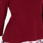 Karen Scott Blusa feminina lisa e xadrez com aparência em camadas, vermelha, tamanho XX-G
