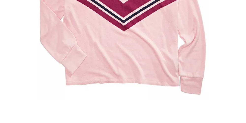 Moletom com capuz estampado Chevron para meninas grandes da Epic Threads, rosa escuro, tamanho médio