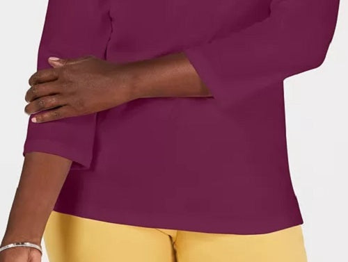 Karen Scott Top Feminino com Acabamento em Ilhós Roxo Tamanho P