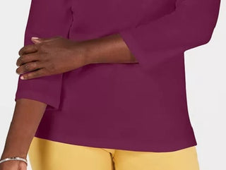 Karen Scott Top Feminino com Acabamento em Ilhós Roxo Tamanho P