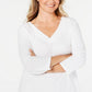 Karen Scott Top Feminino com Acabamento em Ilhós Branco Tamanho Extra Grande