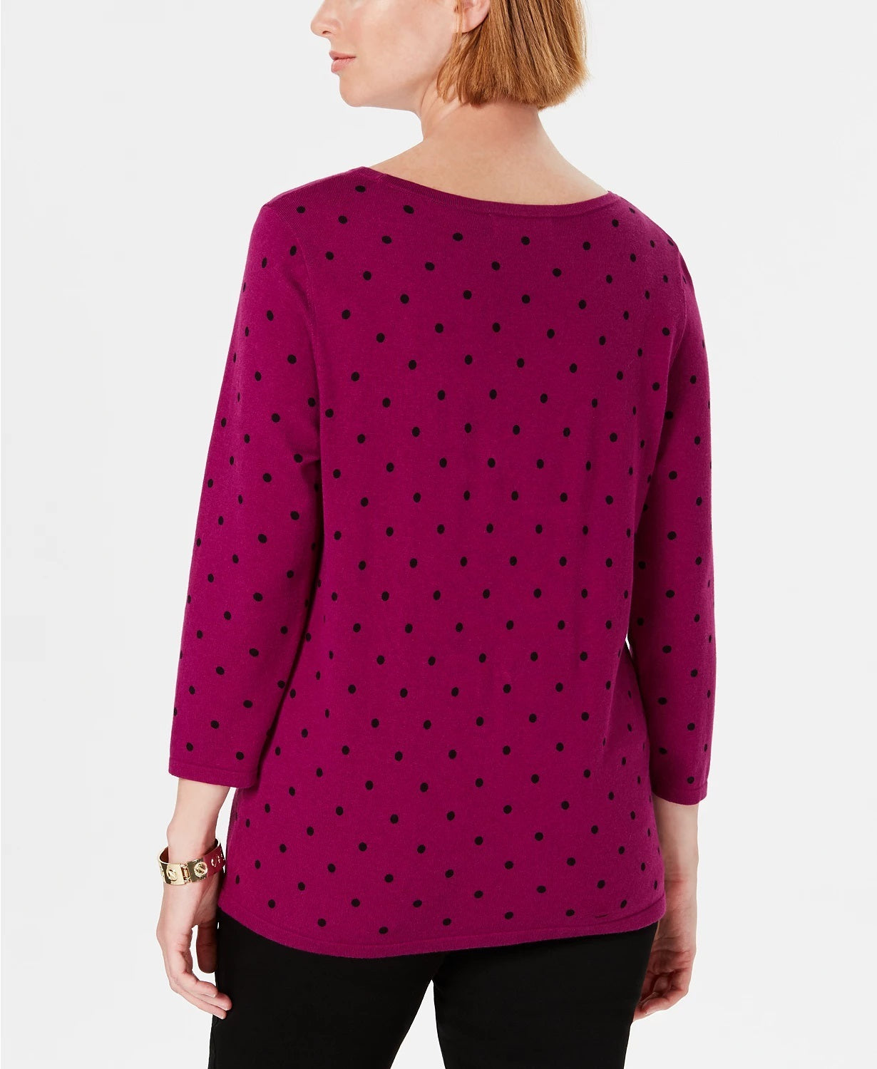 Karen Scott Suéter Feminino Estampado Manga 3-4 Vermelho Tamanho Pequeno Médio