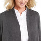 Cardigan feminino canelado com bainha de lenço JM Collection cinza escuro tamanho XX-G