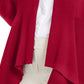 Cardigan feminino canelado com bainha de lenço JM Collection, vermelho, tamanho extragrande