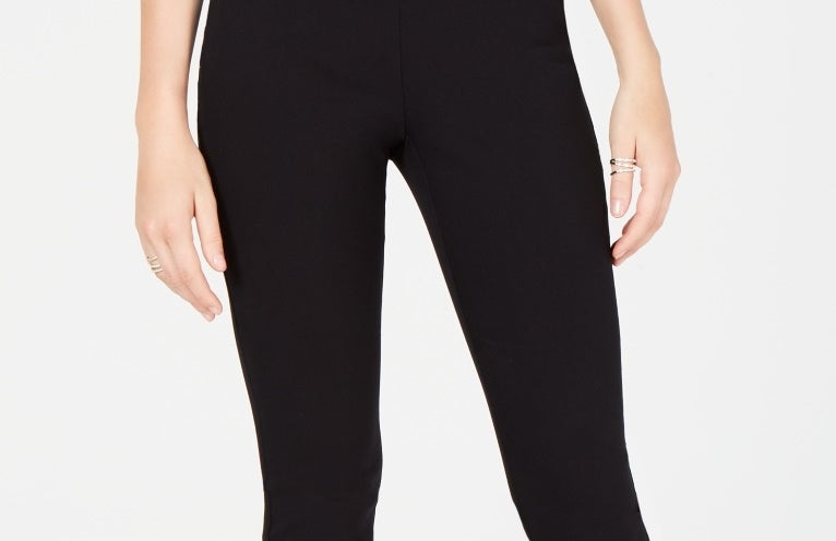 Calça skinny cropped com franjas da INC International Concepts para mulheres, preta, tamanho 8