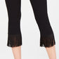 Calça skinny cropped com franjas da INC International Concepts para mulheres, preta, tamanho 8