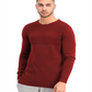 Suéter masculino de algodão liso texturizado com gola redonda, tamanho X-G, vermelho, Club Room