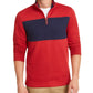 Suéter masculino Club Room Colorblock com zíper 1/4, vermelho, tamanho extragrande