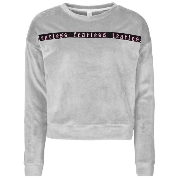 Ideologia Big Girls Velour Top Cinza Tamanho Médio