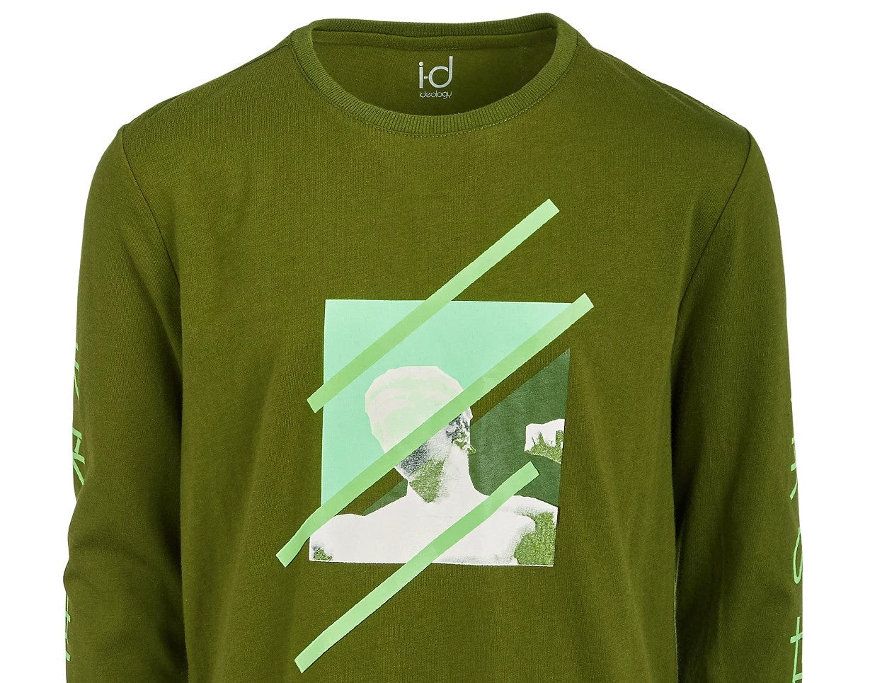 Camiseta estampada gráfica Ideology Big Boys, verde, tamanho médio