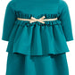 Vestido infantil com babados e laço Scuba First Impressions para meninas, verde, tamanho 18 meses
