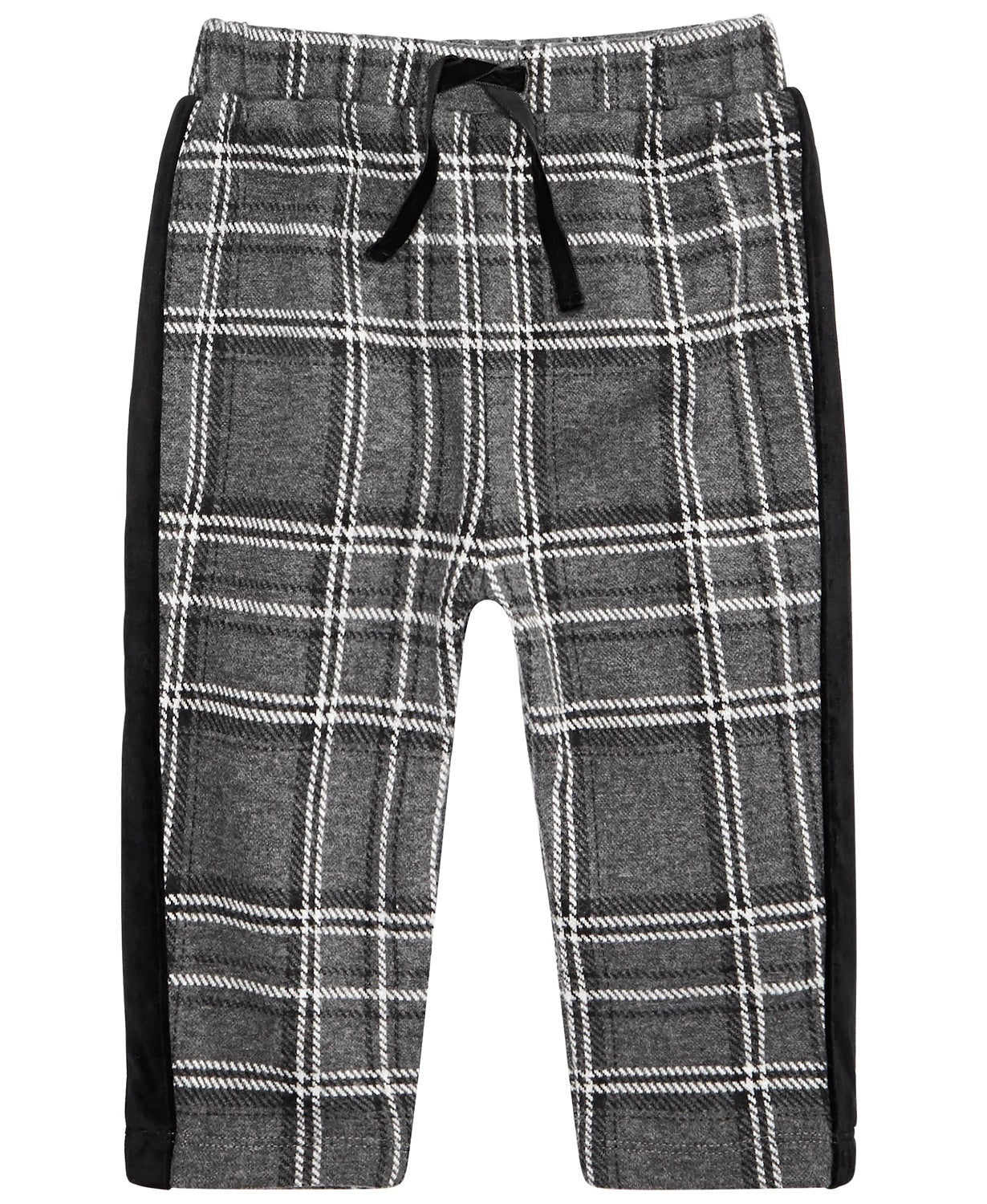 Calça xadrez listrada de veludo para meninos First Impressions, cinza escuro, tamanho 24 meses