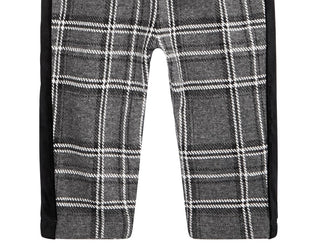 Calça xadrez listrada de veludo para meninos First Impressions, cinza escuro, tamanho 24 meses