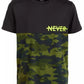 Camiseta com estampa gráfica e blocos de cores Ideology Big Boys, preta, tamanho pequeno