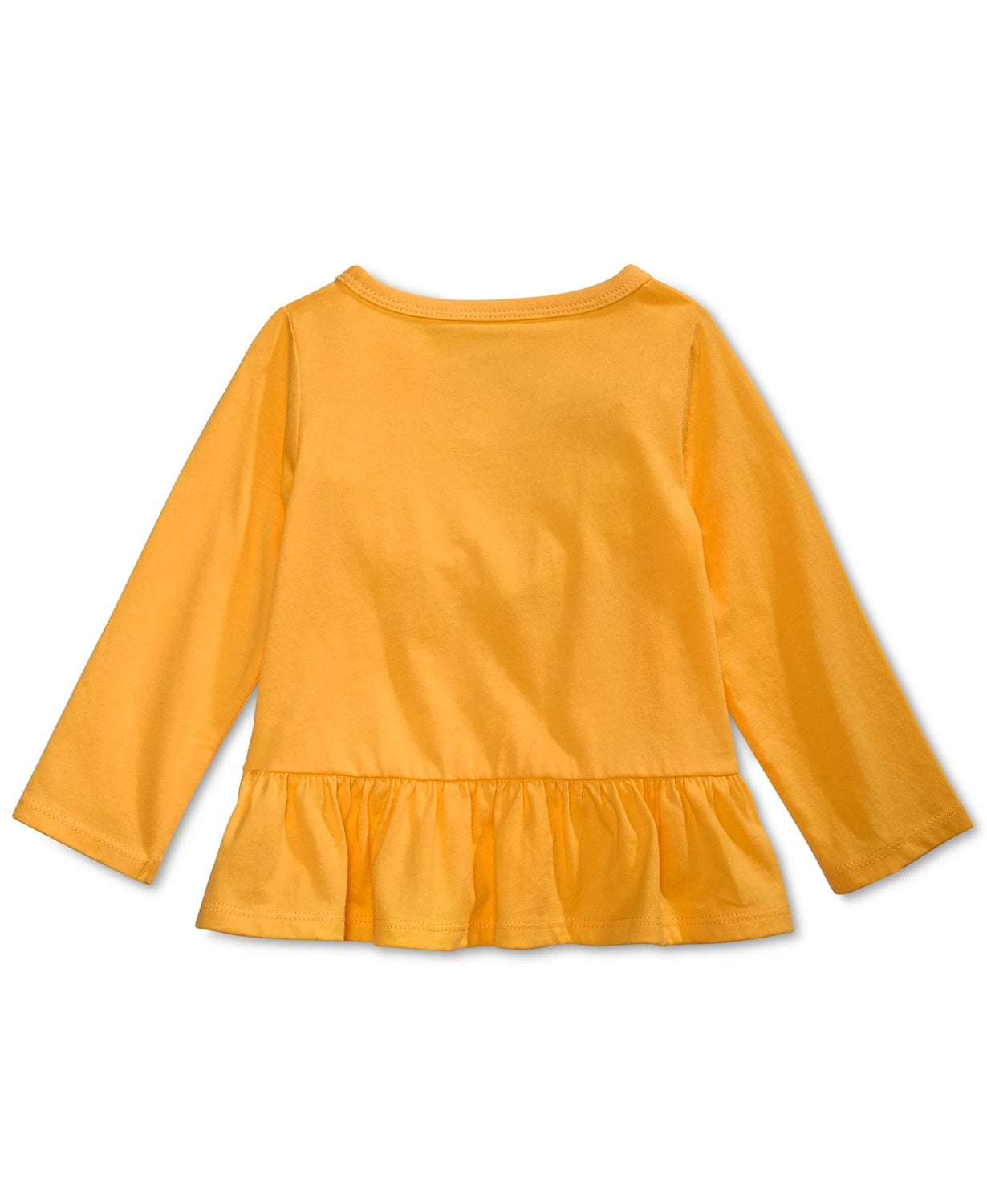 Camiseta Gobble Gobble Peplum-Hem para Bebê Menina First Impressions, Amarela, Tamanho 18 Meses