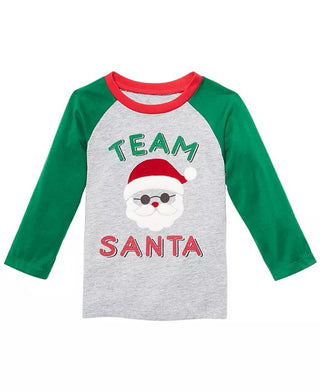 Camiseta estampada do time Papai Noel First Impressions para bebês meninos, cinza escuro, tamanho 3 a 6 meses
