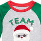 Camiseta estampada do time Papai Noel First Impressions para bebês meninos, cinza escuro, tamanho 3 a 6 meses