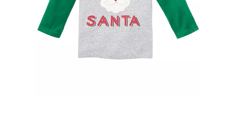 Camiseta estampada do time Papai Noel First Impressions para bebês meninos, cinza escuro, tamanho 3 a 6 meses