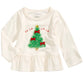 Camiseta Peplum com Estampa de Árvore de Tule para Bebê Menina First Impressions, Branca, Tamanho 24 Meses