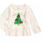 Camiseta Peplum com Estampa de Árvore de Tule para Bebê Menina First Impressions, Branca, Tamanho 3-6 Meses