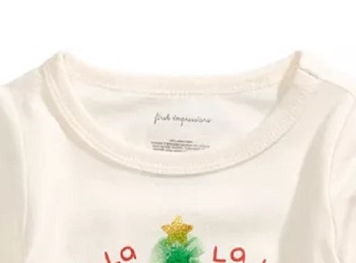 Camiseta Peplum com Estampa de Árvore de Tule para Bebê Menina First Impressions, Branca, Tamanho 18 Meses