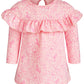 Vestido com babados e estampa encantada First Impressions para bebês meninas, rosa, tamanho 3-6 meses