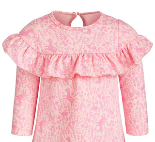 Vestido com babados e estampa encantada First Impressions para bebês meninas, rosa, tamanho 6 a 9 meses