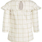 Vestido infantil First Impressions para meninas, estampa xadrez e glitter, tamanho 18 meses, branco