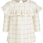 Vestido infantil First Impressions para meninas, estampa xadrez e glitter, tamanho 18 meses, branco