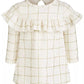 Vestido infantil com babados e estampa xadrez brilhante First Impressions, branco, tamanho 3-6 meses