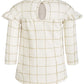 Vestido infantil com babados e estampa xadrez brilhante First Impressions, branco, tamanho 3-6 meses