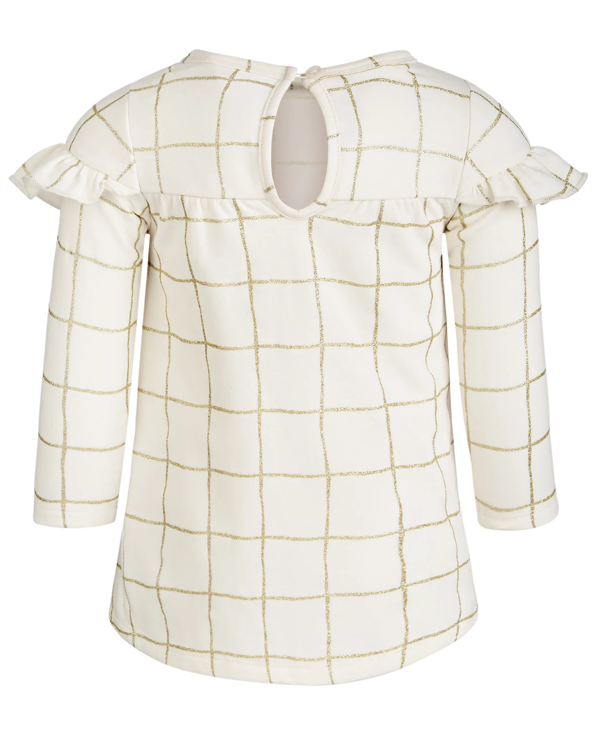 Vestido infantil com babados e estampa xadrez brilhante First Impressions, branco, tamanho 3-6 meses