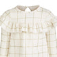 Vestido infantil com babados e estampa xadrez brilhante First Impressions, branco, tamanho 3-6 meses