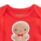 Body de gengibre para meninos First Impressions, vermelho, tamanho 3 a 6 meses