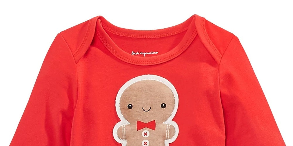 Body de gengibre para meninos First Impressions, vermelho, tamanho 3 a 6 meses