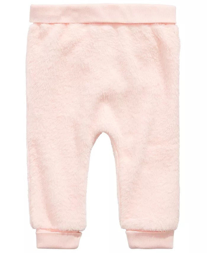Calça jogger de pele sintética para bebê First Impressions, rosa, tamanho 6 a 9 meses