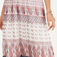 Saia midi feminina com estampa mista e camadas, tamanho médio, vermelha, estilo &amp; co