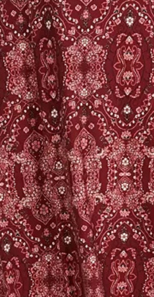 Saia longa feminina estampada estilo &amp; co vermelha tamanho pequeno