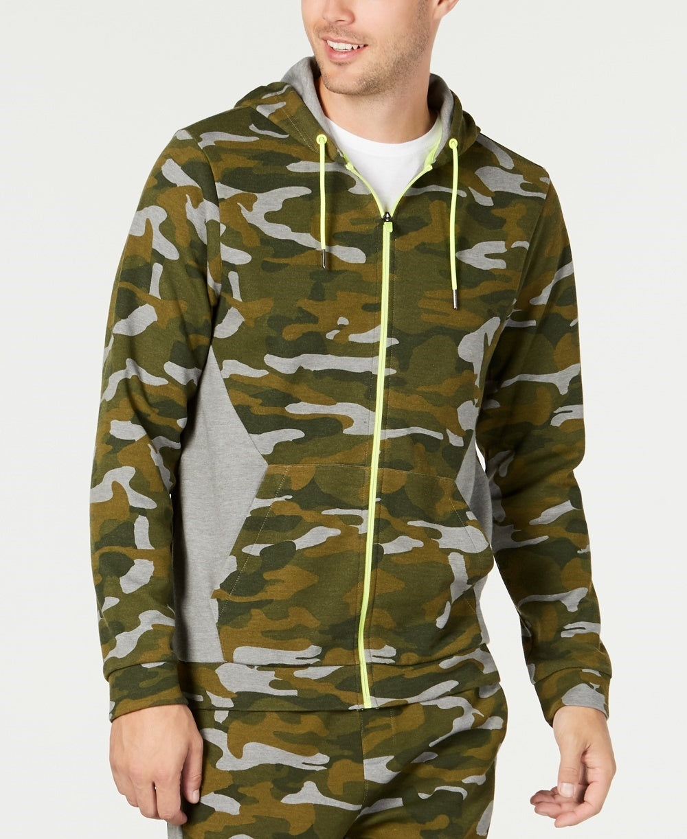 Jaqueta camuflada com blocos de cores masculina ID Ideology, verde, tamanho XXX-G