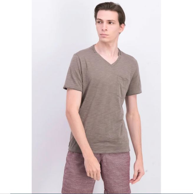 Camiseta masculina com decote em V e bolso, tamanho pequeno, da INC International Concepts