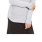 Suéter feminino de tricô com gola redonda metálica Charter Club, tamanho médio, branco